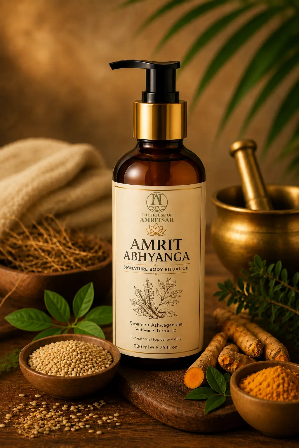 Amrit Abhyanga Signature Body Ritual Oil by The House of Amritsar